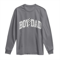 Boy Dad Lightning Bolt Checkered Varsity Son Daddy Long Sleeve Shirt