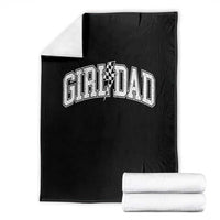 Girl Dad Lightning Bolt Checkered Varsity Daughter Daddy Throw Blanket