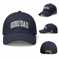 Girl Dad Lightning Bolt Checkered Varsity Daughter Daddy Baseball Cap