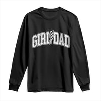 Girl Dad Lightning Bolt Checkered Varsity Daughter Daddy Long Sleeve Shirt