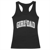 Girl Dad Lightning Bolt Checkered Varsity Daughter Daddy Racerback Tank Top