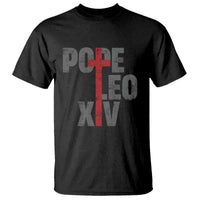 Men's black T-shirt with red cross and PCXE XIV graphic on front