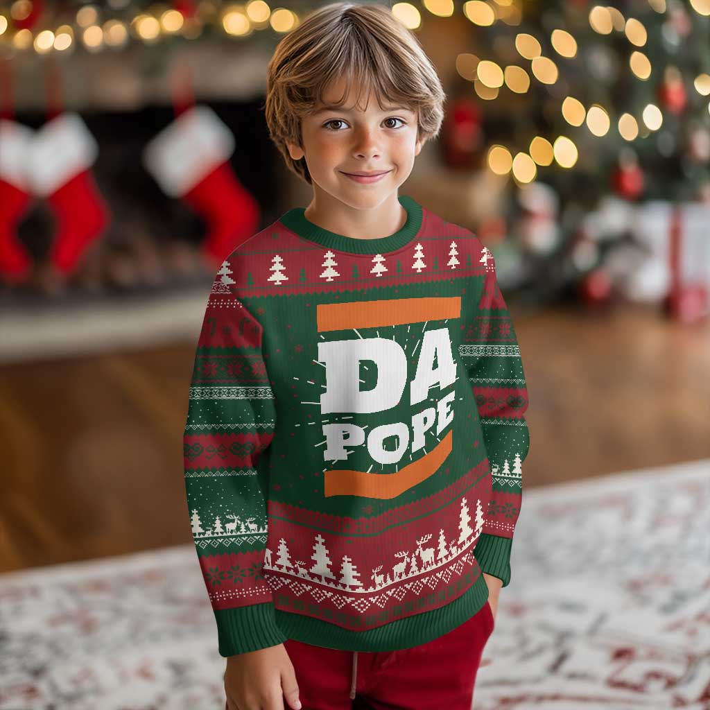 Funny Da Pope From America Chicago Knitted Sweatshirt - Wonder Print Shop