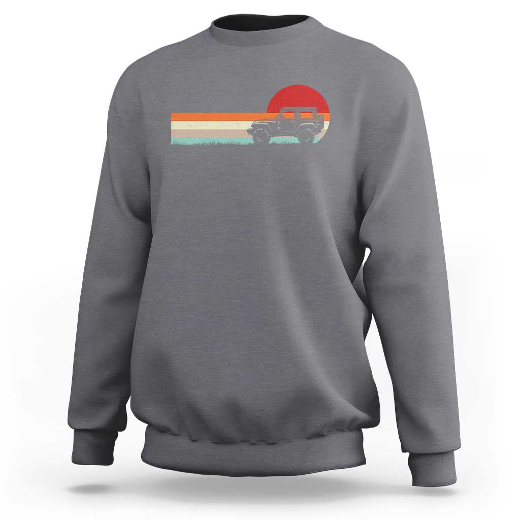 Off Road QUAD ATV Car Vintage Retro Sunset Sweatshirt - Wonder Print Shop