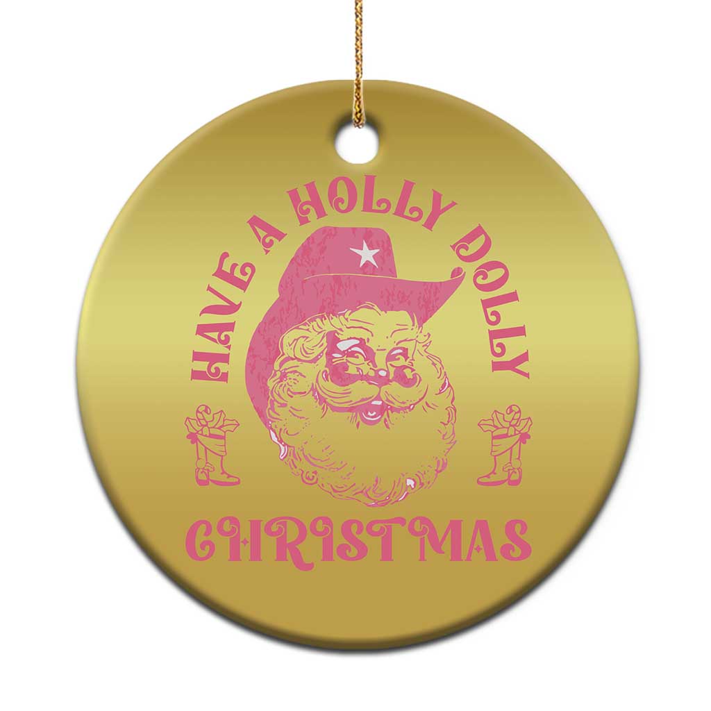 Western Xmas Christmas Ornament Have A Holly Dolly Cowboy Santa - Wonder Print Shop