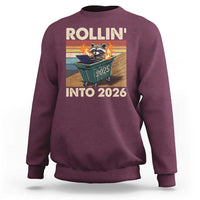 Funny Raccoon Rollin Into 2026 Sweatshirt New Year Dumpster Fire - Wonder Print Shop