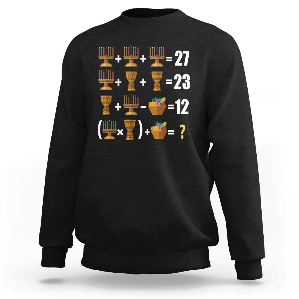 Funny 67 Kwanzaa Math Sweatshirt Six Seven Meme Kinara Candles African American Christmas - Wonder Print Shop
