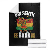 Funny 67 Kwanzaa Throw Blanket Six Seven Bruh Dabbing African Heritage - Wonder Print Shop