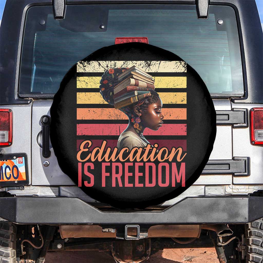 Education Is Freedom Spare Tire Cover Retro Black History Month Teacher