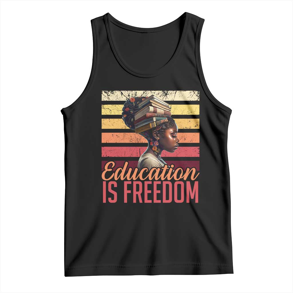 Education Is Freedom Tank Top Retro Black History Month Teacher