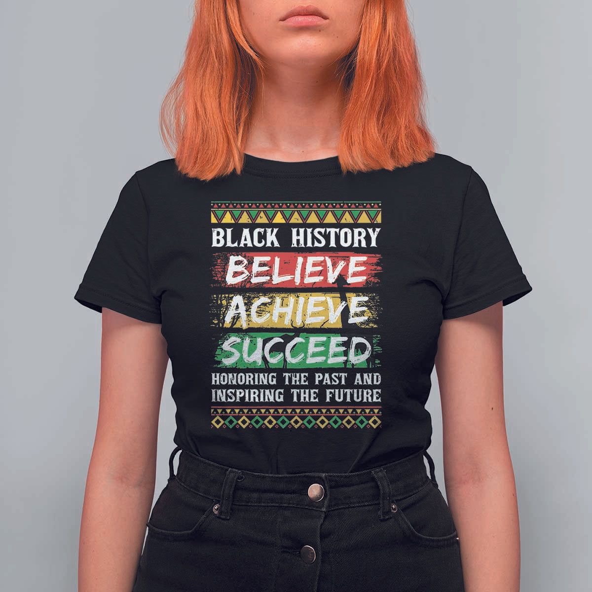 Black History Believe Achieve Succeed T Shirt For Women African American History