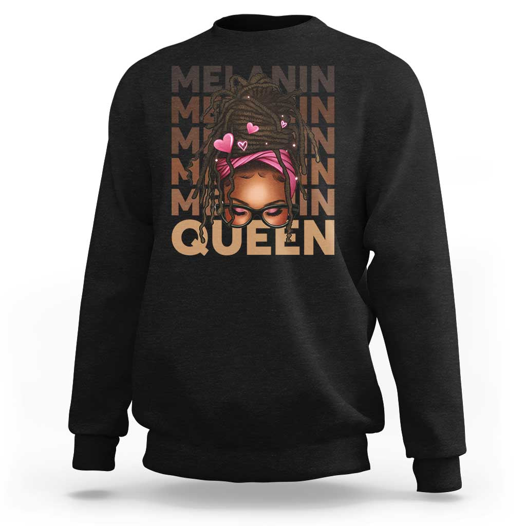 African American Pride Sweatshirt Melanin Queen Afro Messy Bun