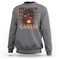 African American Pride Sweatshirt Melanin Queen Afro Messy Bun