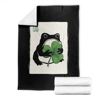Funny Grumpy Frog Japanese St Patricks Day Throw Blanket
