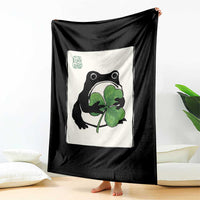 Funny Grumpy Frog Japanese St Patricks Day Throw Blanket