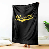 Bananas Retro Throwback Baseball Sport Lover Throw Blanket