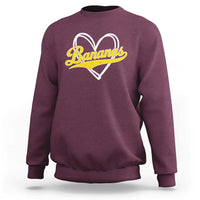 Bananas Vintage Heart Baseball Fan Game Day Sweatshirt