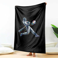 Ice Cream Baseball Player Dripping Game Day Throw Blanket