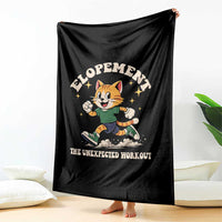 Elopement The Unexpected Workout Throw Blanket Autism Neurodiversity Cat