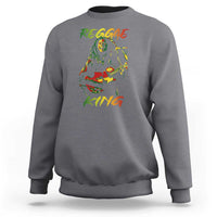 Heather gray crewneck sweatshirt with Reggae King graphic on chest