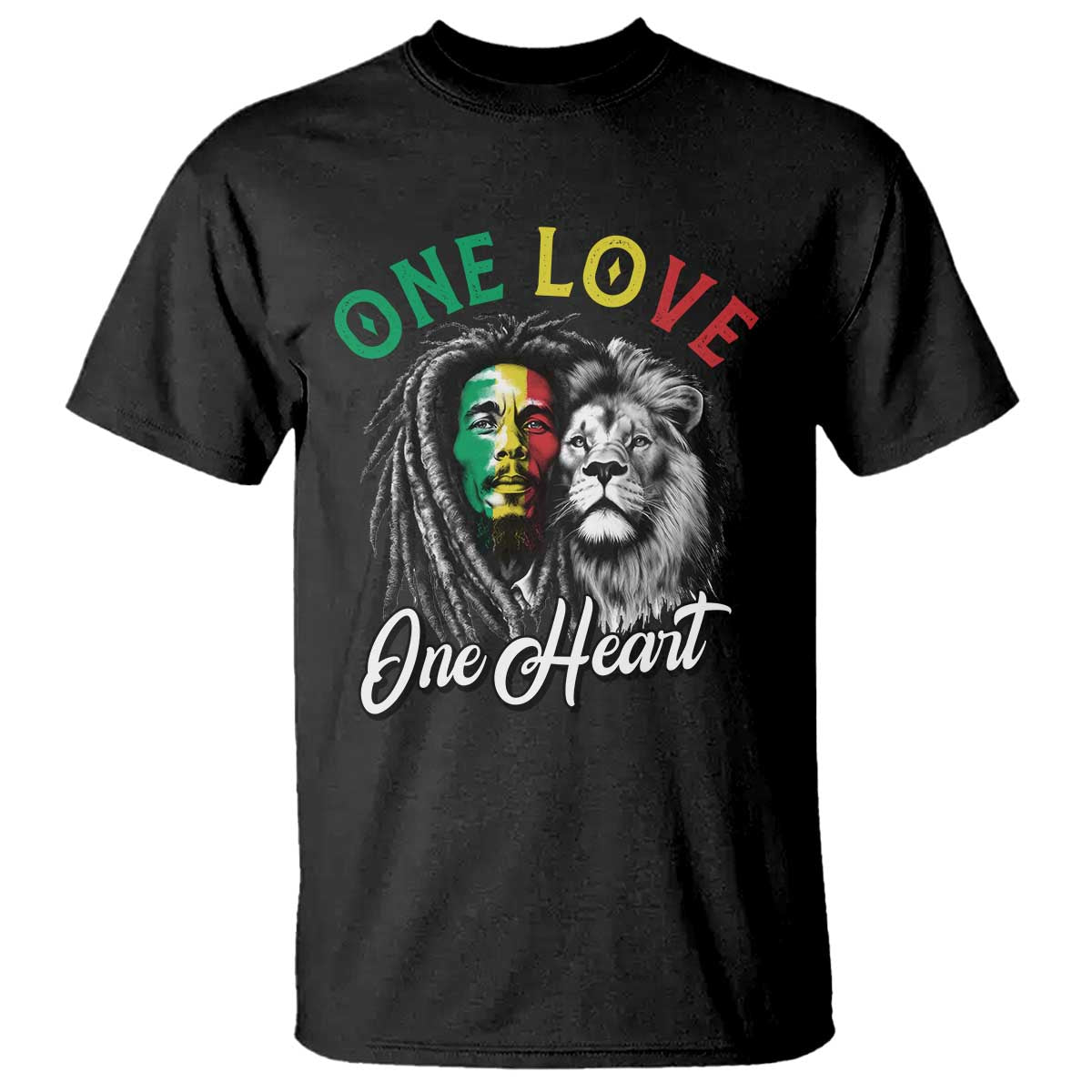 Reggae Legend T Shirt One Love One Heart Rastafarian Reggae Music Lion - Wonder Print Shop