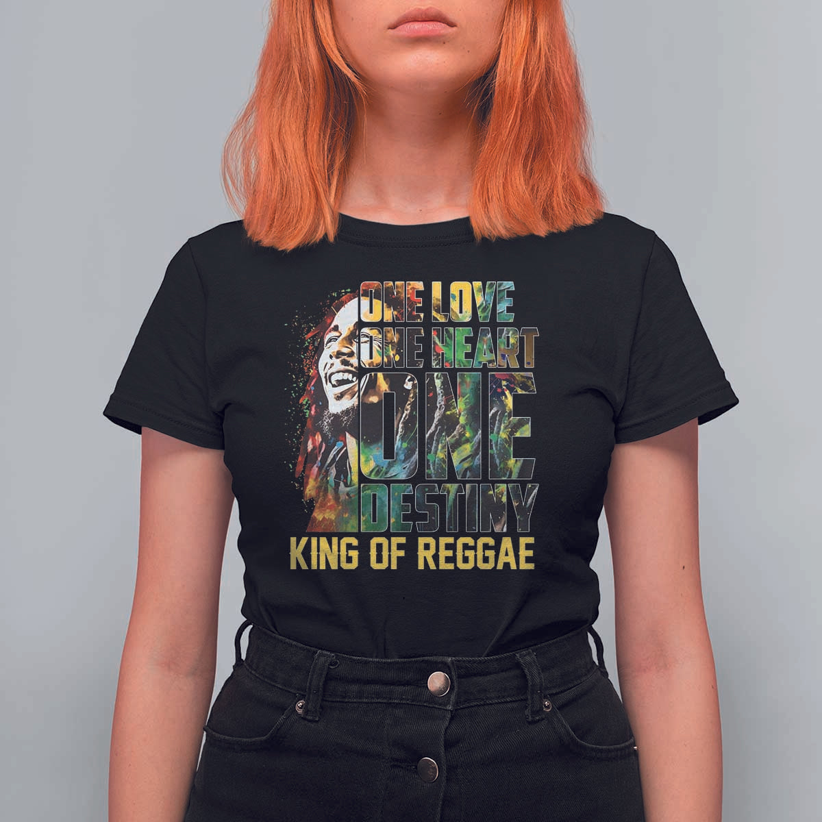 Legend Bob T Shirt For Women One Love Heart Destiny King Of Reggae - Wonder Print Shop