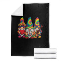 Three Hippie Gnomes Peace Retro Tie Dye Flower Throw Blanket - Wonder Print Shop