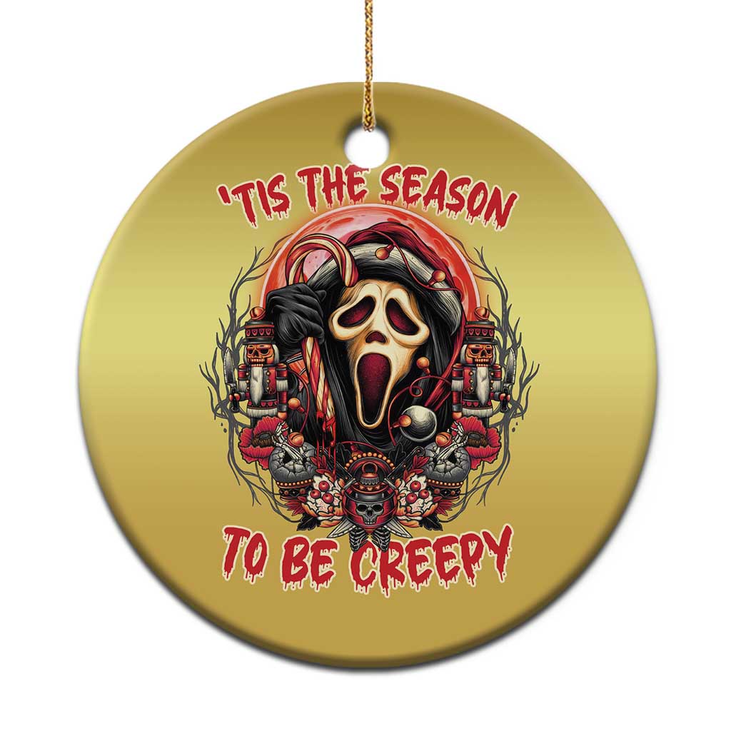 Halloween Xmas Christmas Ornament Tis The Season To Be Creepy Ghost Horror Xmas - Wonder Print Shop