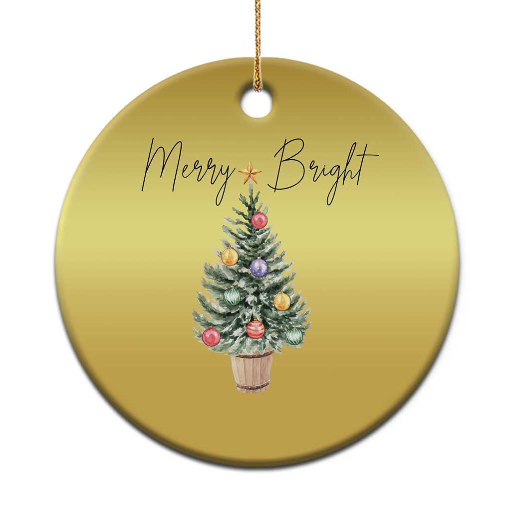 Xmas Christmas Ornament Merry And Bright Retro Xmas Tree - Wonder Print Shop