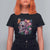 Day Of The Dead T Shirt For Women Vintage Sugar Skull Flower Butterfly