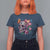 Day Of The Dead T Shirt For Women Vintage Sugar Skull Flower Butterfly