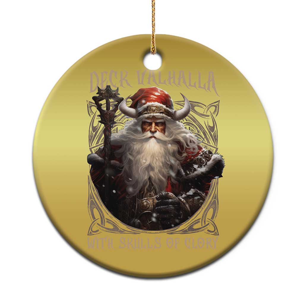 Viking Xmas Christmas Ornament Deck Valhalla With Skulls Of Glory Santa Yule - Wonder Print Shop