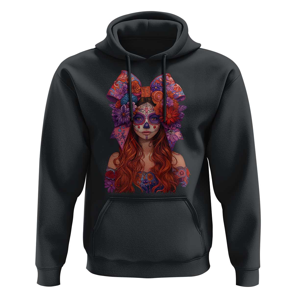 Day Of The Dead Hoodie La Catrina Coquette Calaca Face Painting