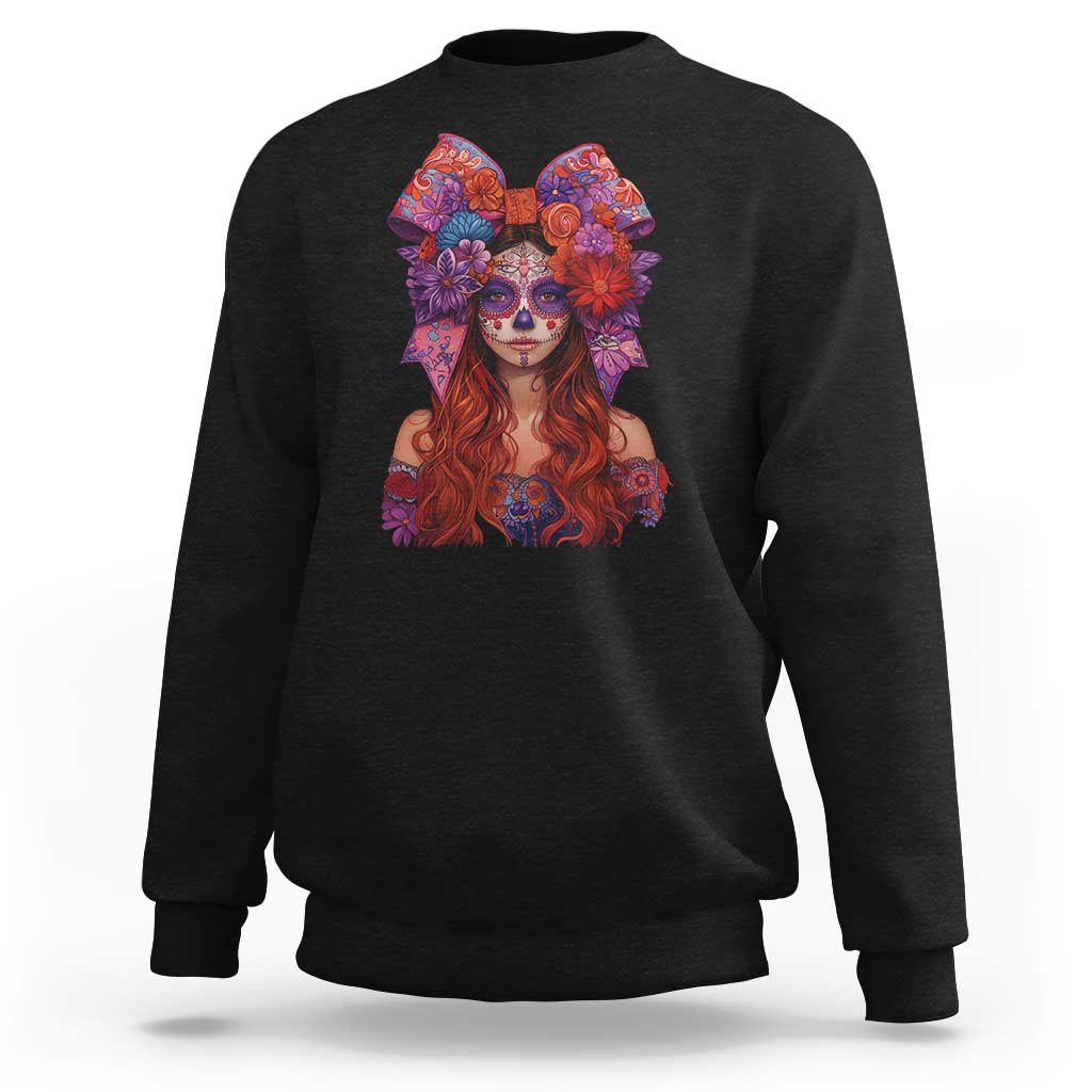 Day Of The Dead Sweatshirt La Catrina Coquette Calaca Face Painting