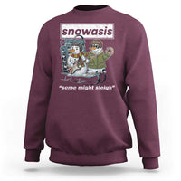 Snowasis Some Might Sleigh Sweatshirt Funny Christmas Snowmen Rock Band - Wonder Print Shop