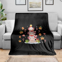 Funny Christmas Kawaii Axolotl Xmas Tree Throw Blanket - Wonder Print Shop