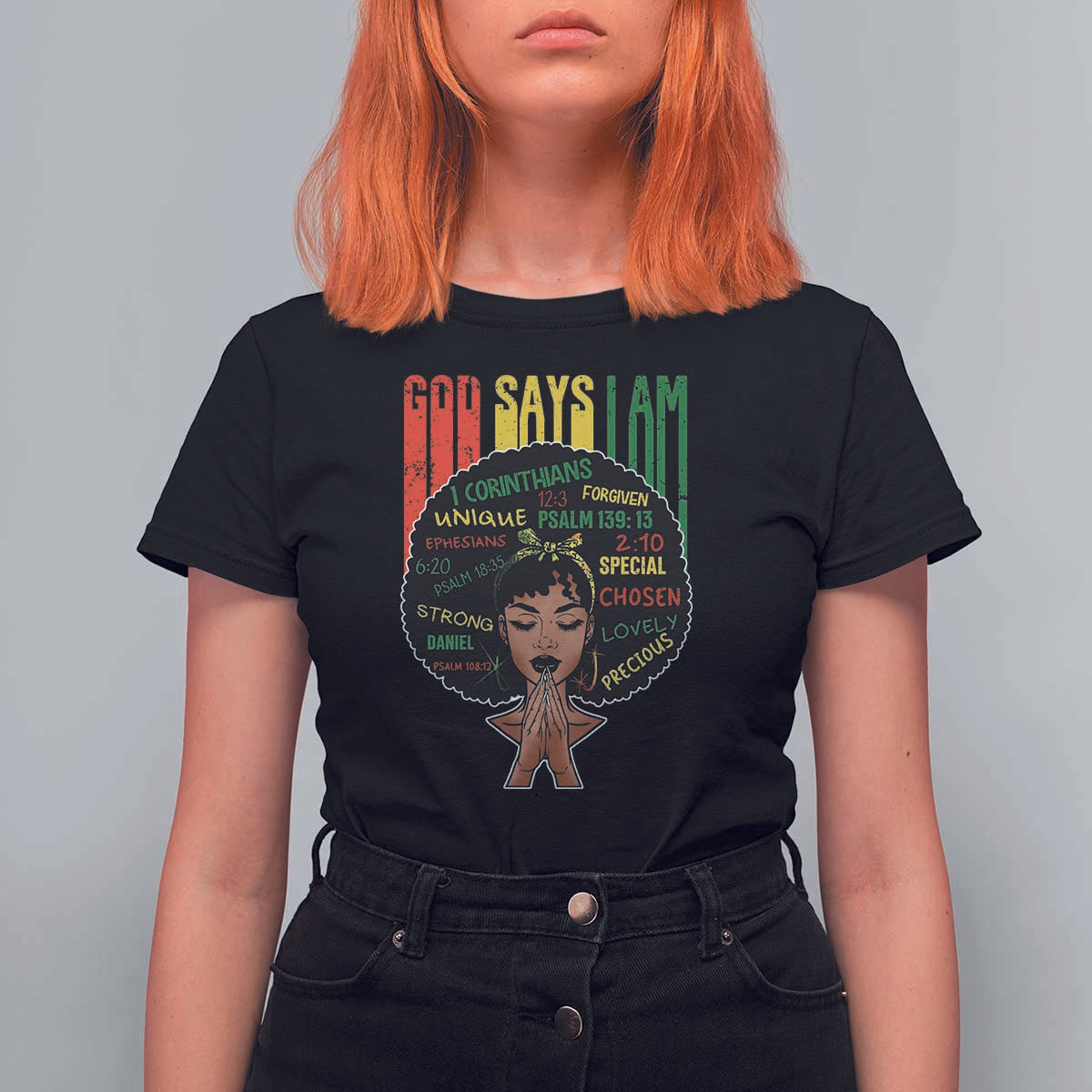 Proud Black African American T Shirt For Women God Says I Am Black History Month Afro Girl