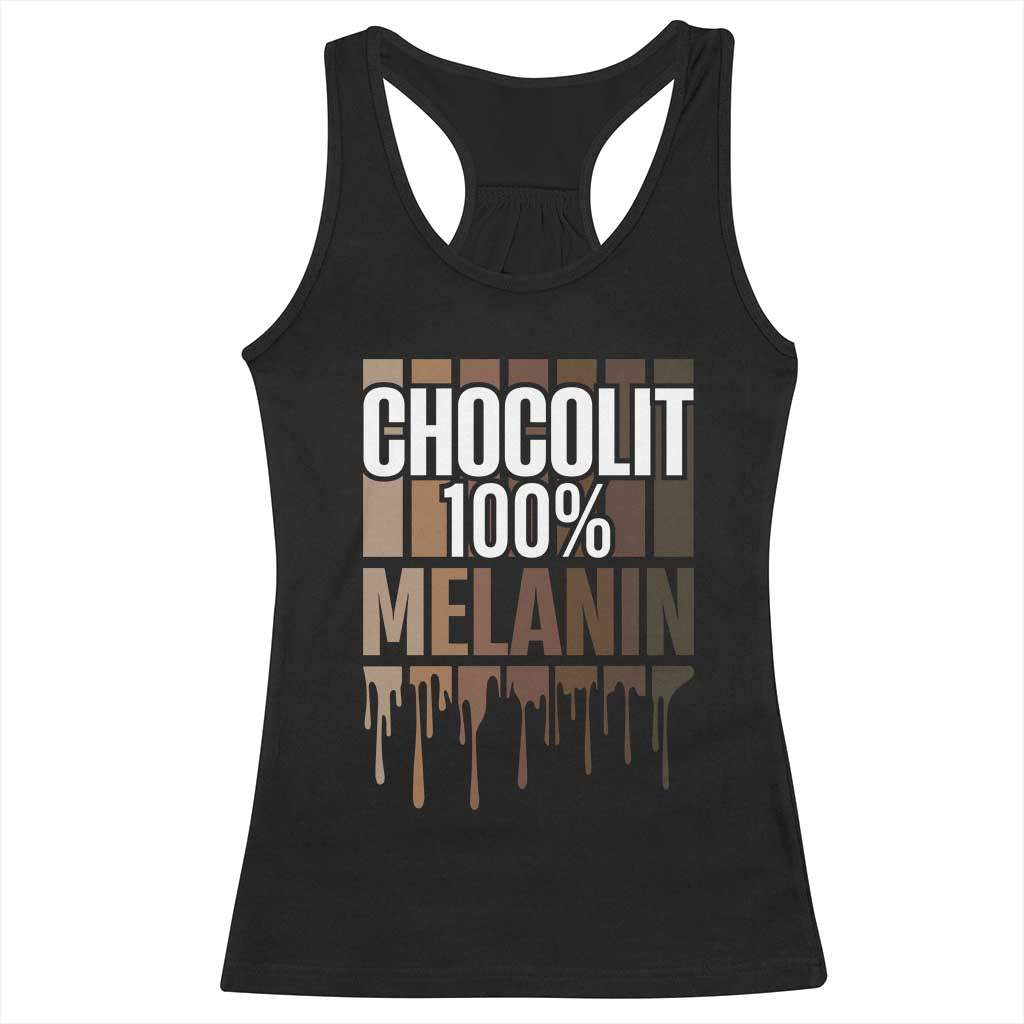 Funny Chocolit 100% Racerback Tank Top African American Melanin Black Pride