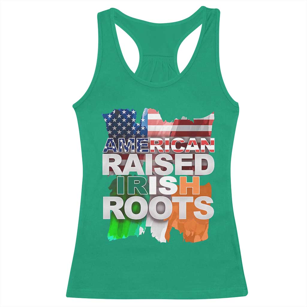 Irish American Racerback Tank Top American Raised Irish Roots St Patrick's Day