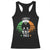 Funny St Patrick's Day Mothman Racerback Tank Top Lurky Vibes Shamrock Retro Ireland Flag