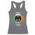 Funny St Patrick's Day Mothman Racerback Tank Top Lurky Vibes Shamrock Retro Ireland Flag