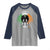 Funny St Patrick's Day Mothman Raglan Shirt Lurky Vibes Shamrock Retro Ireland Flag