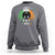 Funny St Patrick's Day Mothman Sweatshirt Lurky Vibes Shamrock Retro Ireland Flag