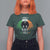 Funny St Patrick's Day Mothman T Shirt For Women Lurky Vibes Shamrock Retro Ireland Flag