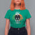 Funny St Patrick's Day Mothman T Shirt For Women Lurky Vibes Shamrock Retro Ireland Flag