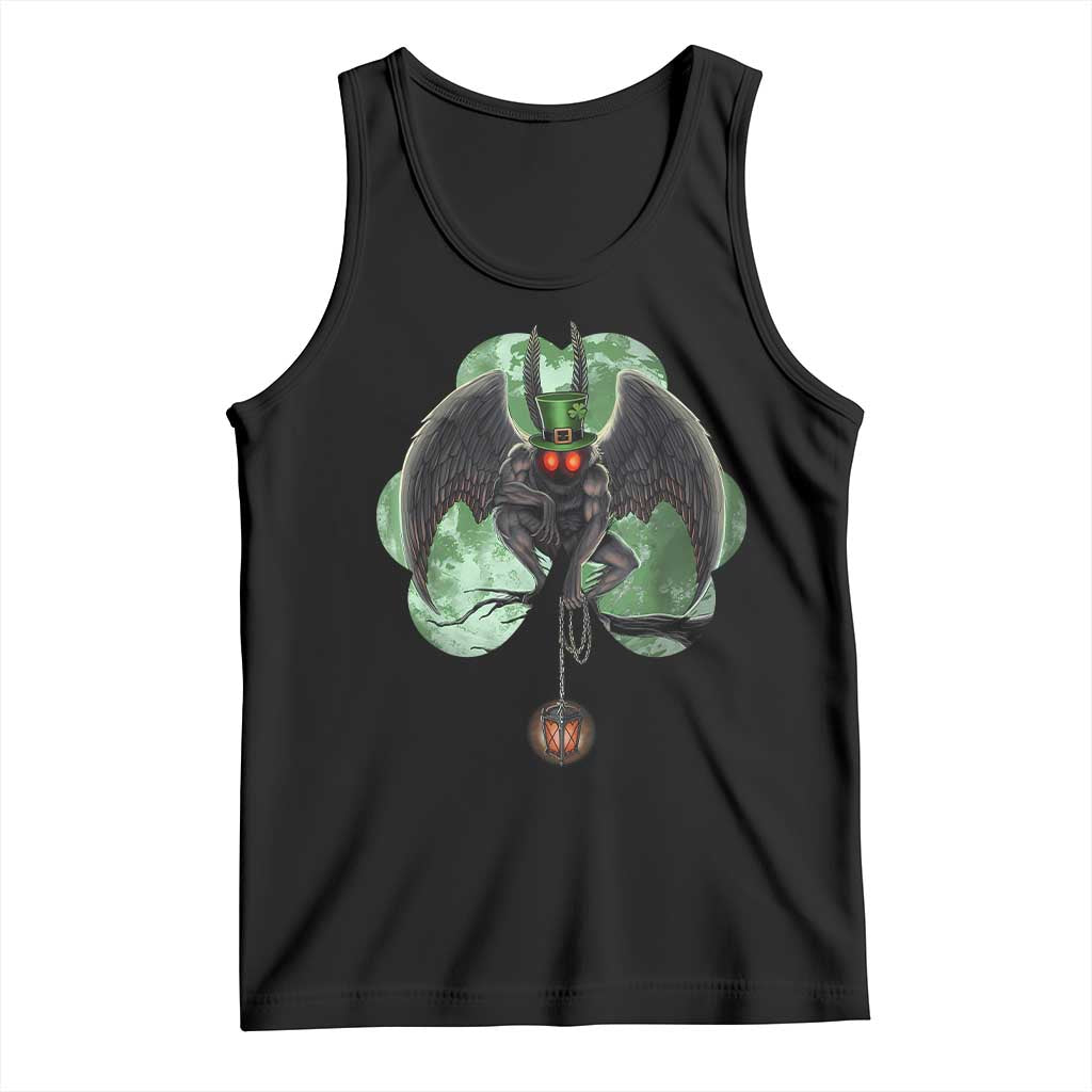 Funny St Patrick's Day Mothman Cryptid Creature Shamrock Tank Top