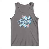 Autism Mini Coquette Puzzle Piece Pink Bow Tank Top