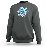 Autism Nana Coquette Puzzle Piece Pink Bow Sweatshirt
