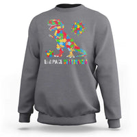 Funny Autism Awareness Embrace Differences Sweatshirt Puzzle Dinosaur