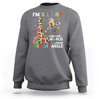 Funny I'm Autistic I See The World Form Different Angle Sweatshirt Puzzle Giraffe